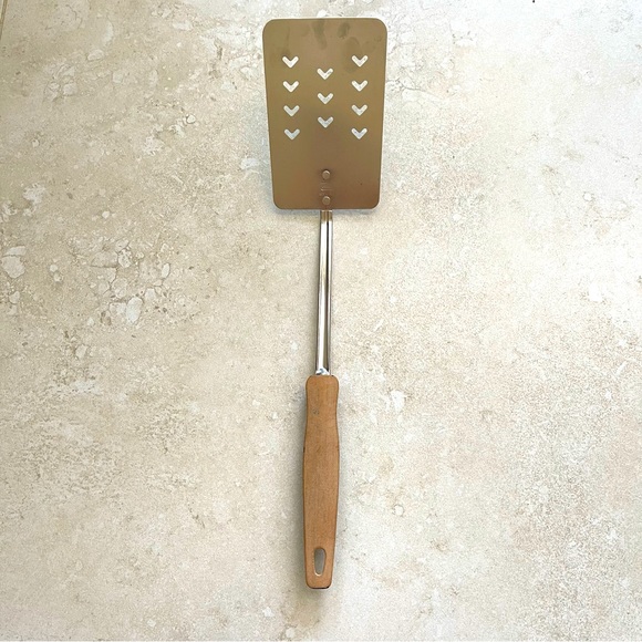 Ekco Kitchen Vintage Ekco Stainless Metal Spatula 2 Two Tone Handle
